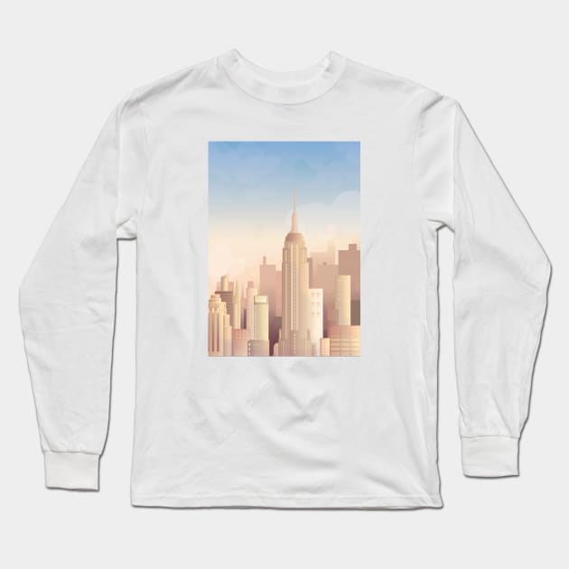 New York City Skyscrapers Long Sleeve T-Shirt by Marija154